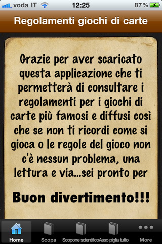 Regolamenti giochi di carte è un'applicazione per iOS che ci permette di consultare i regolament